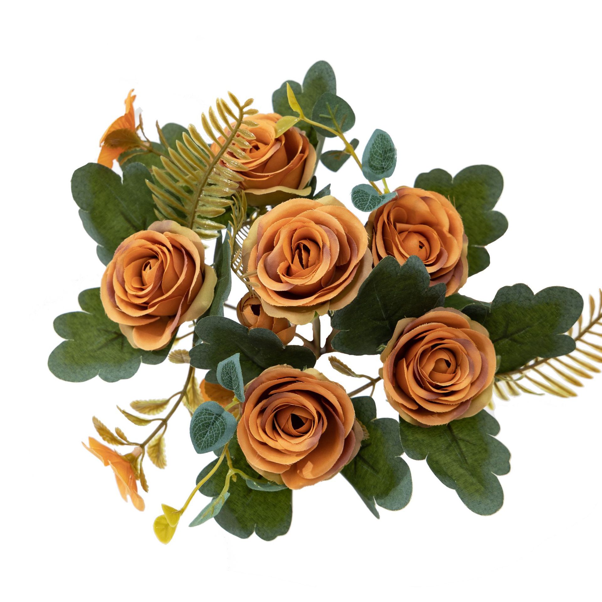 Suministro transfronterizo de otoño artificial Rosa ramo de flores artificiales sala de estar decoración de la boda artesanía flor falsa al por mayor