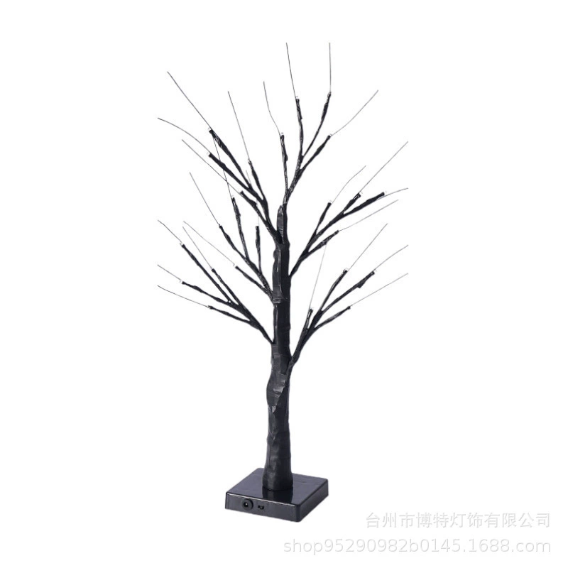 Amazon LED room outdoor decoration simulation tree lamp pumpkin gourd ghost white birch birch bat