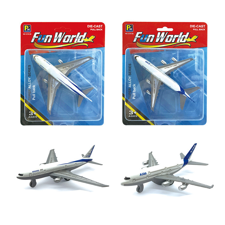 批发外贸儿童玩具飞机 合金回力客机 波音空客飞机模型玩具赠品