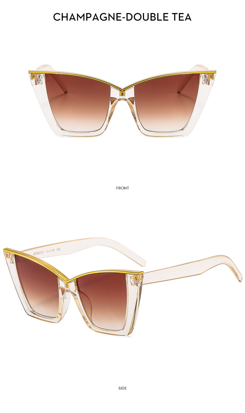 54g Weight Full Frame Glasses Structure Sunglasses Classification PC, UV400 Protection Lens Material Cat Eye Glasses Style Outdoor, Travel Occasion Solid Color Pattern All Seasons Season Women's Gender Casual, Vintage Style Style Casual Vintage Style Solid Color PC UV400 Protection Cat Eye Full Frame Women's Sunglasses 17