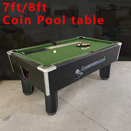 厂家直供 商用成人8尺投币台球桌 美式黑八桌球台 Pool table