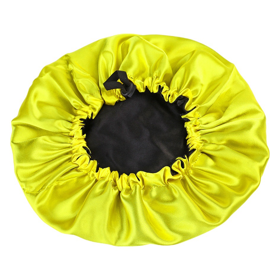 New Cross-Border Double-Sided Satin Sleep Cap, Women's Fashionable Elastic Hair Care Cap, Buttoned Shower Cap, Direct Sales from the Manufacturer
