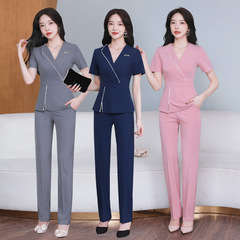 Foot massage foot bath therapist uniform, bath and sauna technician attire, beauty SPA health center workwear 236 short sleeve