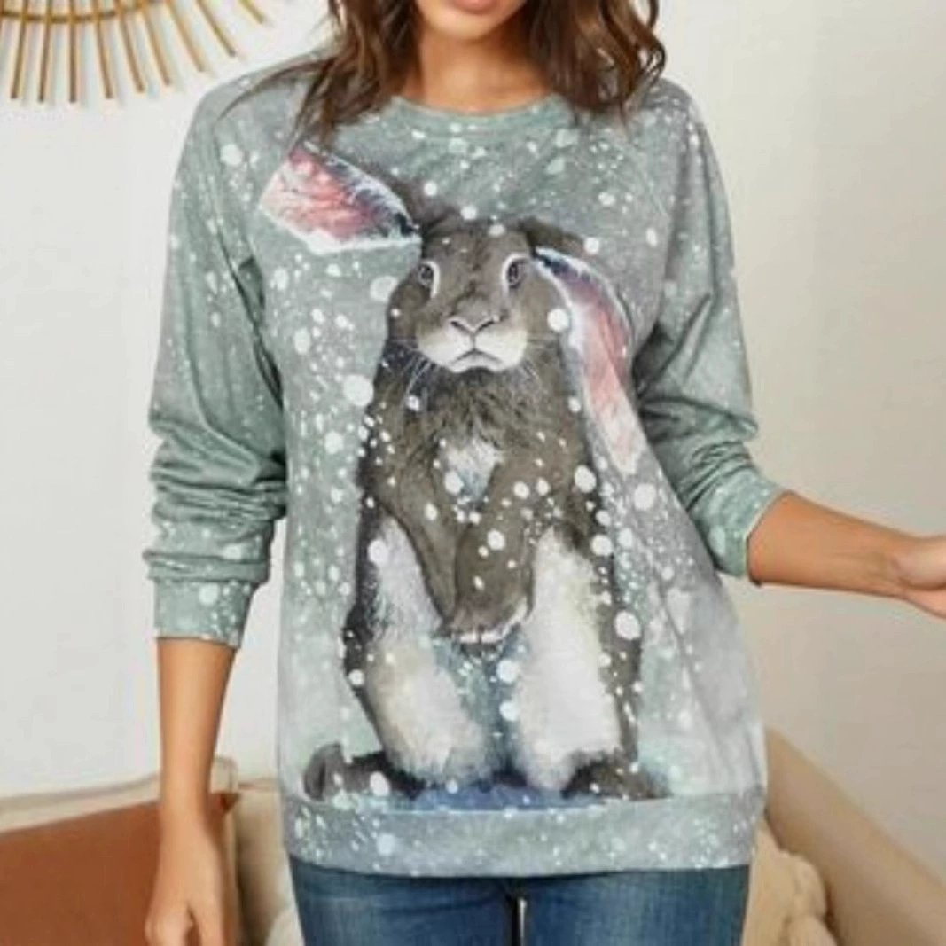 Женская одежда в европейском и американском стиле, новинка 2025 года, повседневная универсальная дышащая спортивная толстовка с длинными рукавами и круглым вырезом