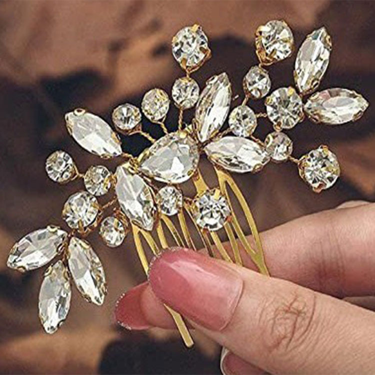 Solid Color Pattern All Seasons Season Women's Gender Elegant Shiny Women's Solid Color Metal Insert Comb