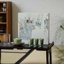 束刻 日式简约整套家用功夫茶具礼盒套装景德镇手绘盖碗礼盒套组