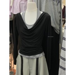 【MISS密思家正品店】净版挂脖背心+露肩荡领舒适小衫套装89028