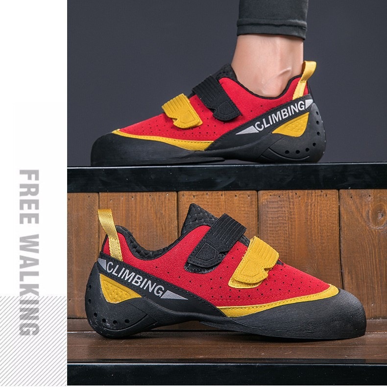 New Model of Rock Climbing Shoes for Men and Women, Professional Lightweight Strong Grip Indoor Rock Climbing Training Shoes, Black, Red, Yellow, Blue, Green, No Children's Sizes