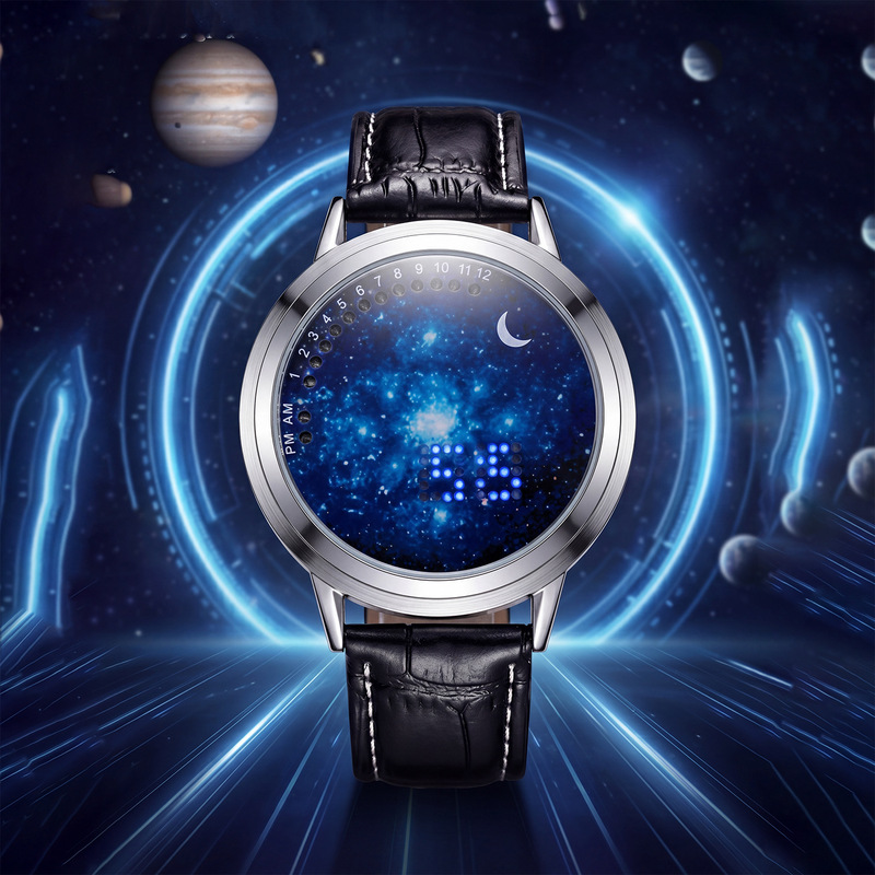 LED Touch Screen Couple Watch Animation Personality Fashion Men and Women Students Real Belt Waterproof Touch Gift Watch