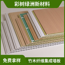 竹木纤维集成墙板石塑护墙板墙面装饰板材吊顶背景墙扣板无缝自装