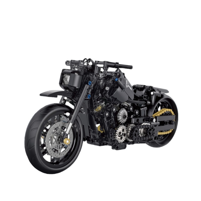 Doble altura 1: 8 tecnología motocicleta Harley Duke mecánica tecnología de construcción de bloques de moda juegos de ensamblaje juguetes de regalo para niños