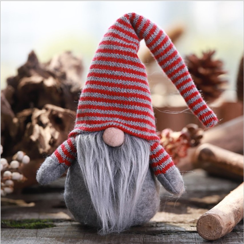 Navidad nuevo sombrero a rayas muñeca sin rostro pequeña muñeca decoración de los niños juguete de peluche creativo estilo europeo y americano
