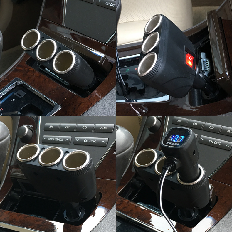 Shunwei Car Atmosphere Light Cigarette Lighter Splitter Dual USB Charger