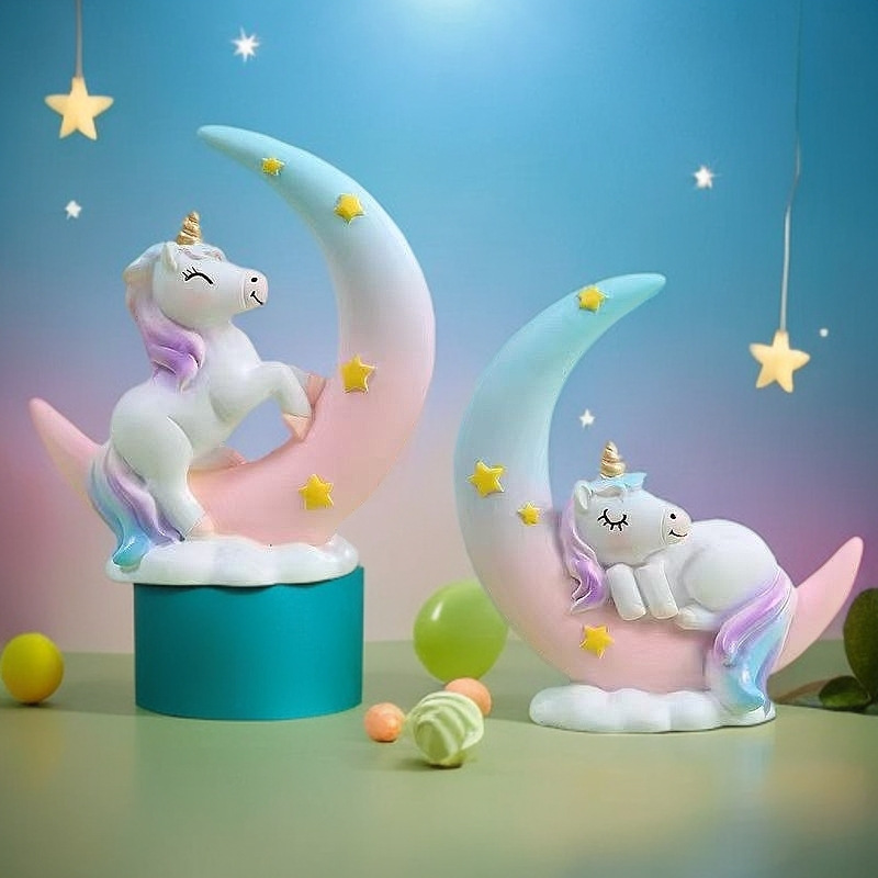 Cross-border Star Moon Unicorn Hand-made Doll Statue Ornaments Home Decorations Resin Crafts Gifts Cross-border Star Moon Unicorn Hand-made Doll Statue Ornaments Home Decorations Resin Crafts Gifts