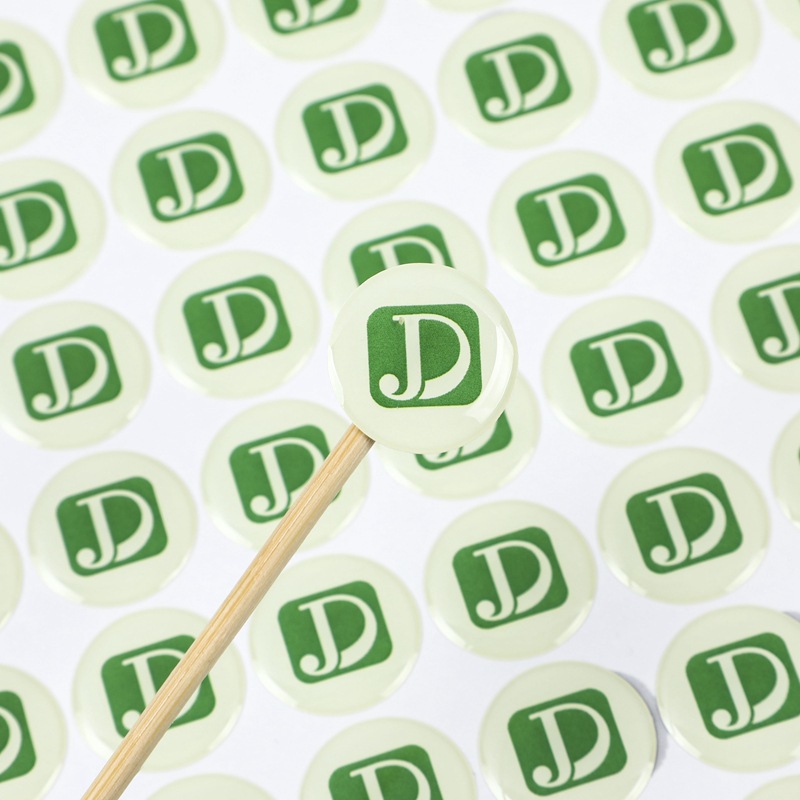 滴胶贴纸水晶滴塑不干胶车标可印logo标签圆形滴胶贴纸