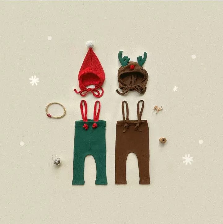 25春季新款婴儿背带裤ins款圣诞节日儿童连体衣高弹打底裤PP裤