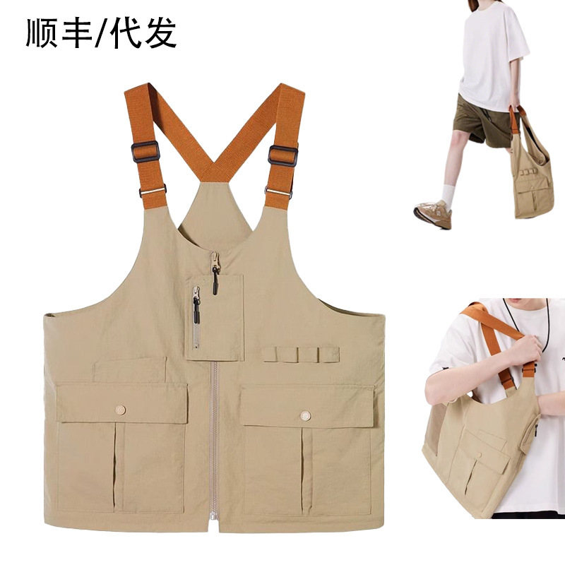 Outdoor Lightweight Dual-Purpose Vest Bag for Men and Women, Ultra-Light Sports Coach Bag, Multi-Functional Workwear Top, Single Shoulder Crossbody Bag