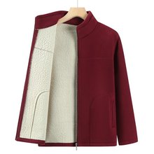 时尚休闲女装妈妈装外套上衣智祥摇粒绒中老年卫衣日常通勤款