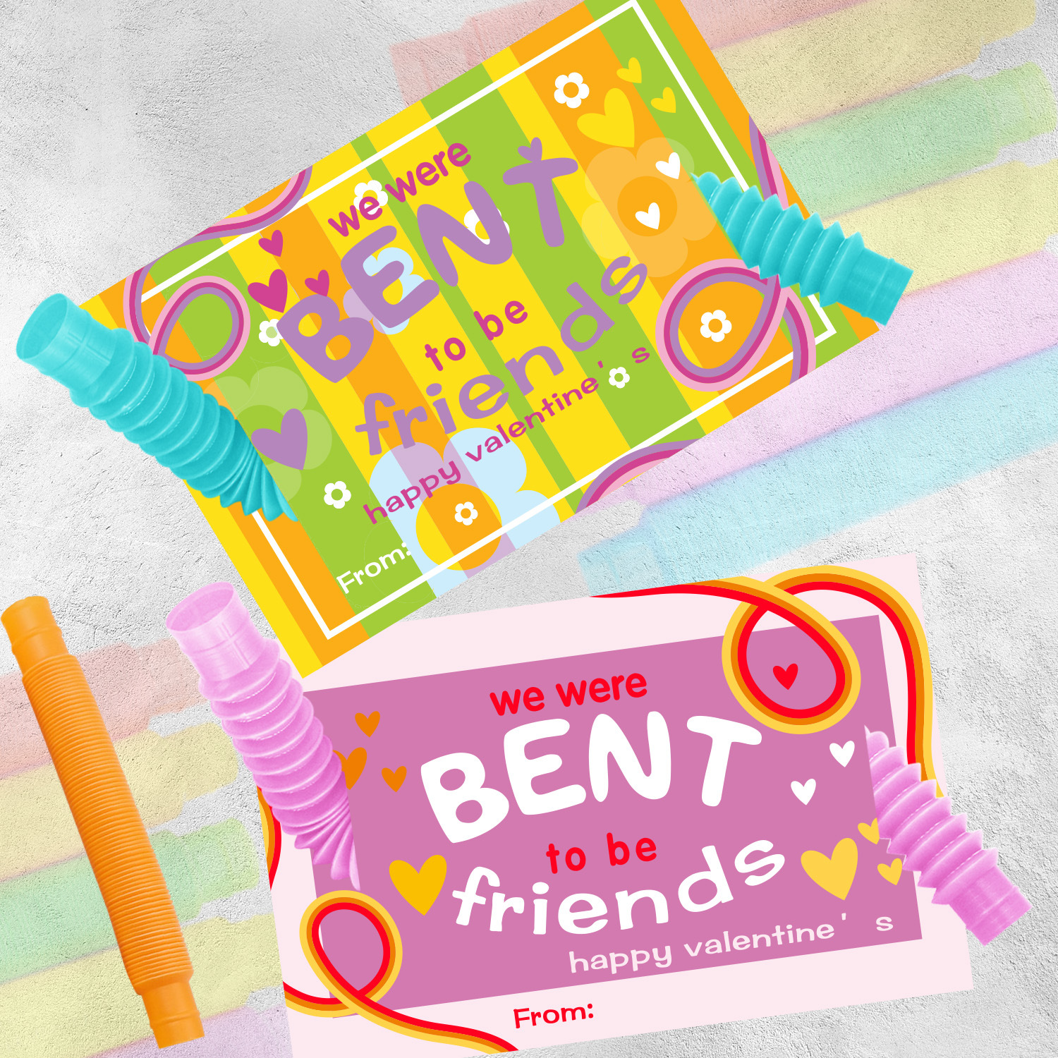 跨境新款儿童情人节交货卡片礼物 儿童解压伸缩管情人节卡片礼物