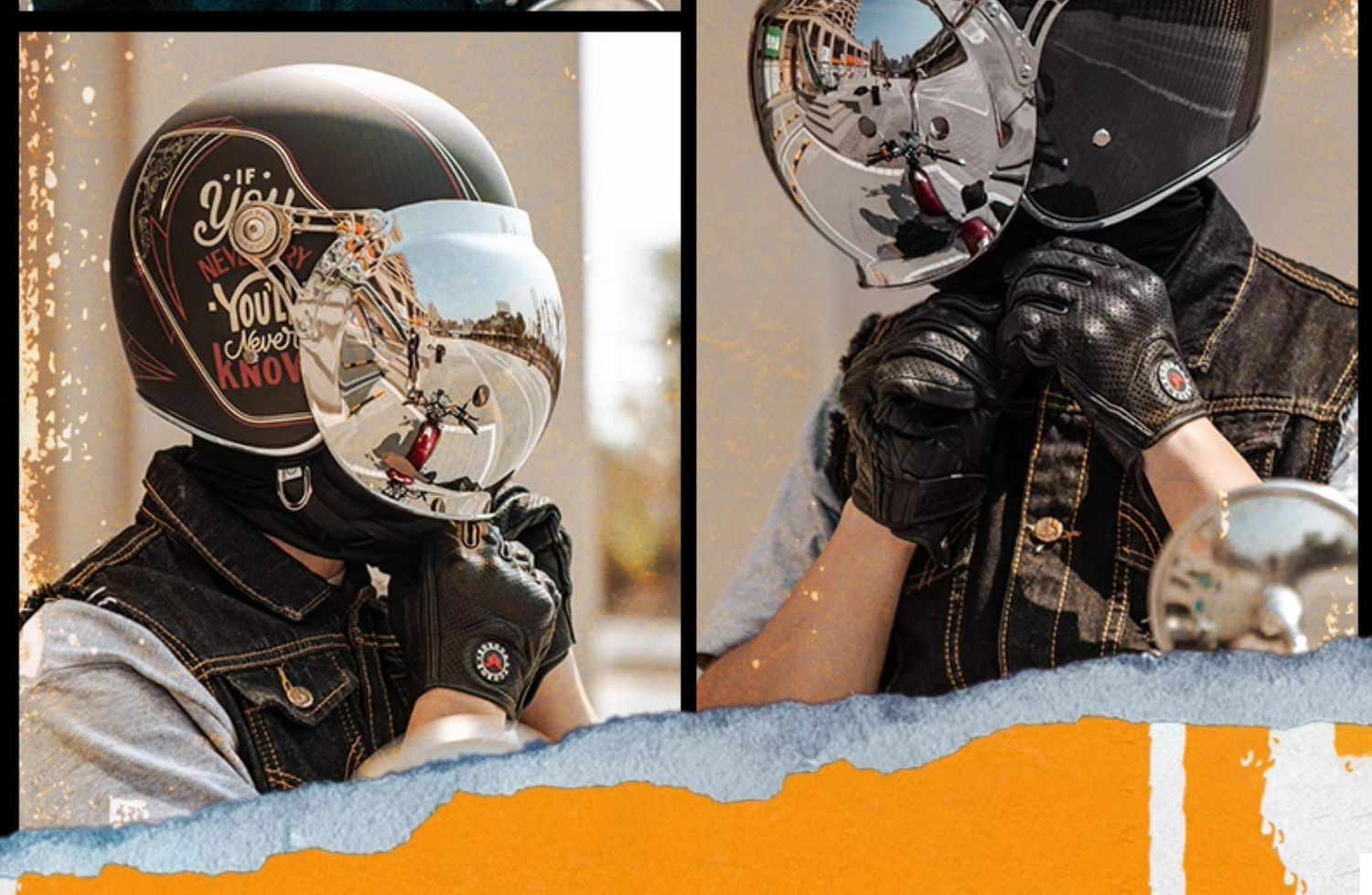 Carbon Fiber Retro Motorcycle Helmet Four Seasons Men and Women