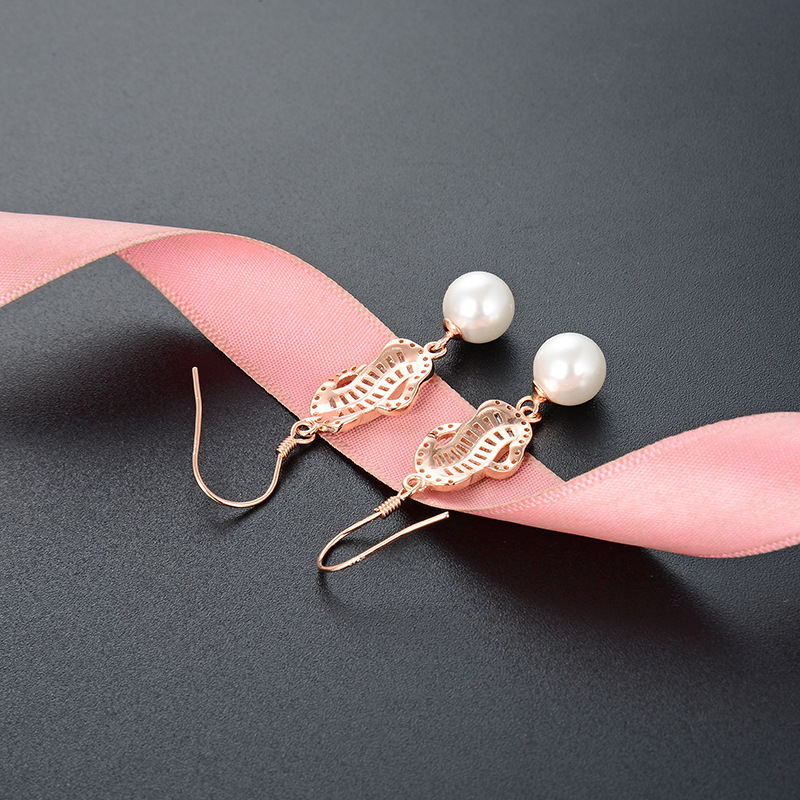 Cool accesorios de moda gancho de La Oreja de Corea del Sur s925 Plata Perla joyería pendientes de las mujeres elegantes pendientes de diamantes incrustados