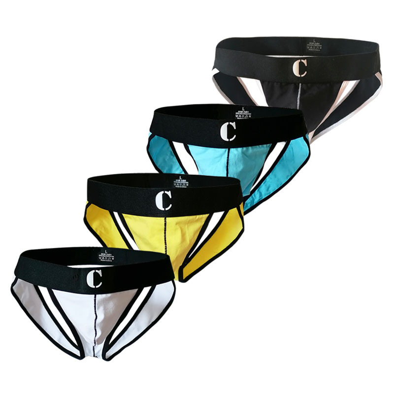 Sexy Double Ding Cotton Men's Thong Slit Underwear Rear Empty Lover Gift Men's Underwear Cross-border New Product