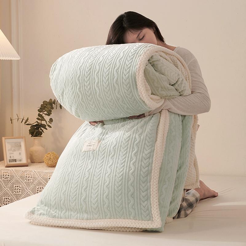 공장 단색 담요 가을과 겨울 두꺼운 따뜻한 눈송이 벨벳 소파 담요 에어컨 담요 낮잠 싱글