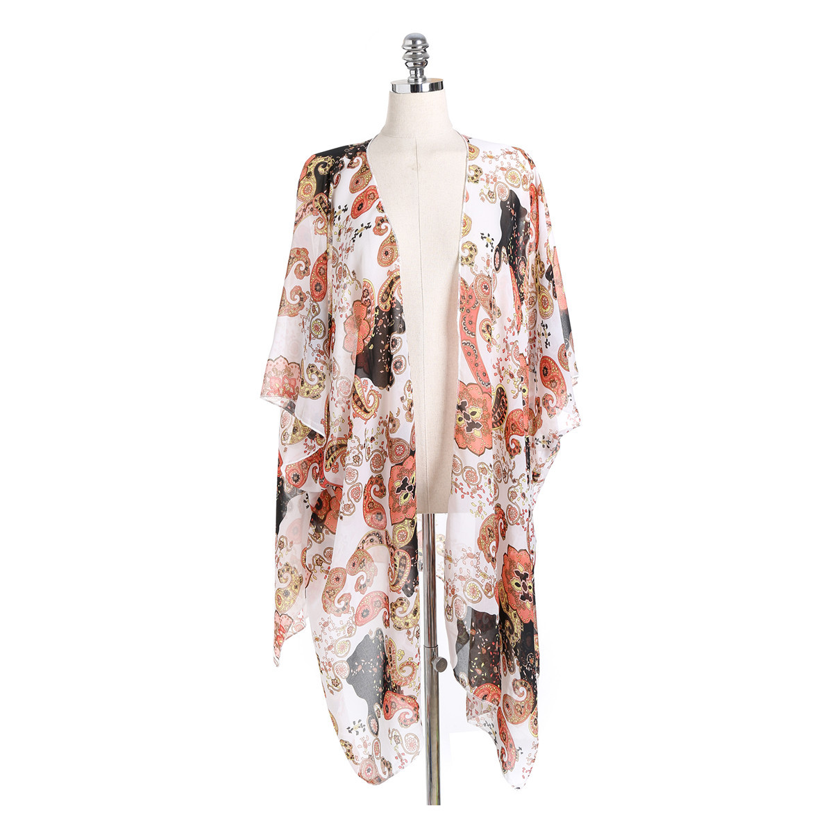 Venta caliente transfronteriza primavera y verano estilo europeo y americano corto gasa blusa de playa protección solar sombrilla kimono cardigan image 14