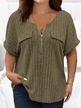 T 33507 Zip-Up Short Sleeve T-Shirt ��������T�� �羳ŷ��