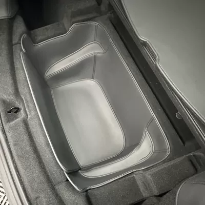 Tesla Model Y: Rear Seat Anti-Kick, Chair back anti-kick pad - renewed-version-of-model-y-lower-trunk-storage-pocket