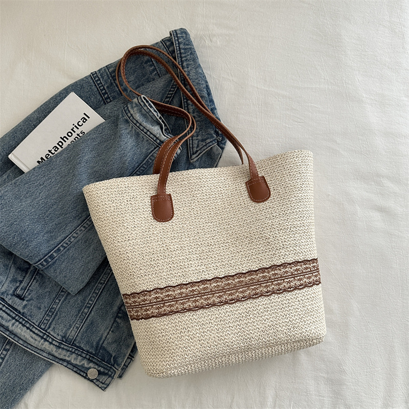 Gran capacidad de moda coreana empalme bolso de cubo de agua 2024 primavera y verano nuevo estilo versátil bolso casual bolso de hombro