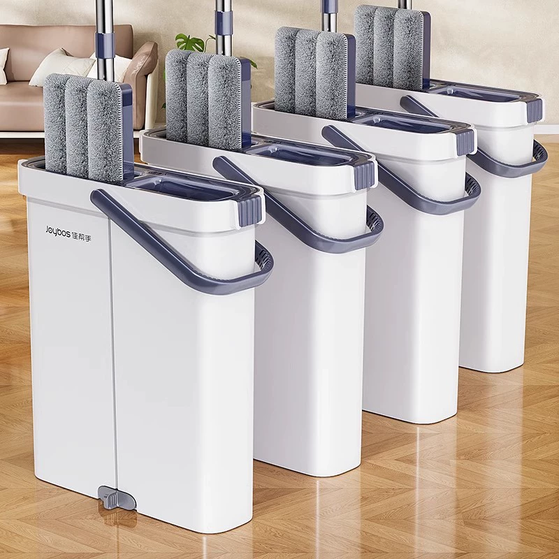 Flat Floor Mop, Double-Layer 33/40 cm, Separation Bucket & Reusable Microfiber Pads