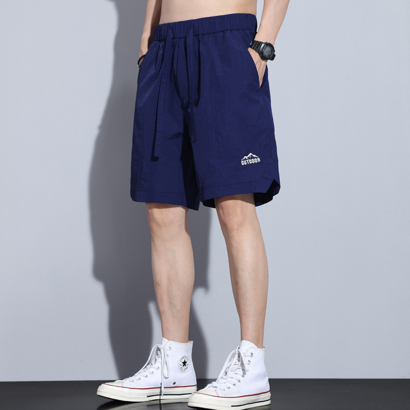 Summer Ice Silk Ultra-thin Casual Shorts Men's Trendy Brand Loose Sports Pants 2024 Summer Quick-drying Pants