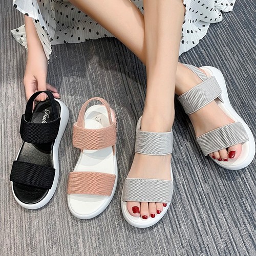 Women's Summer Slip-on Sandals with Soft Sole, Lightweight Flat Casual Comfortable Beach Sandals