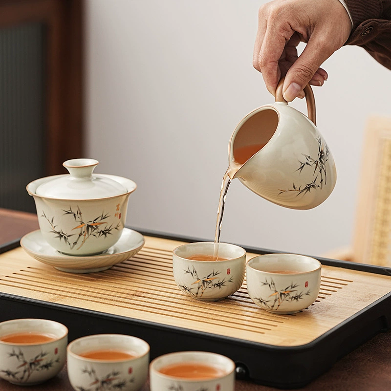 High-end tea set for home use, teapot, tea cup, light luxury style, new collection