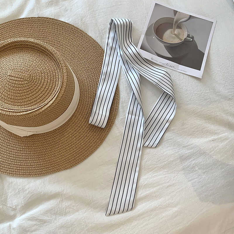 Bufanda de seda pequeña de lunares versión coreana femenina de todo fósforo ins bufanda de esquina larga y estrecha se puede combinar con bolso, camisa, cinta, cinta