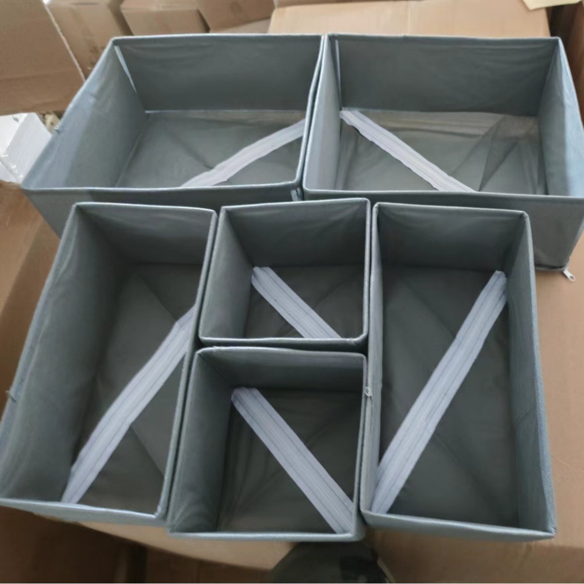 Ropa interior no cubierta TELA ESCOCESA sujetador de escritorio ropa interior calcetines caja de almacenamiento cajón organizador caja de almacenamiento conjunto de seis piezas