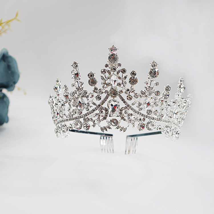Coronas populares europeas y americanas, corona de princesa, corona de boda con diamantes de imitación, corona de cristal para novia, diadema para el cabello.