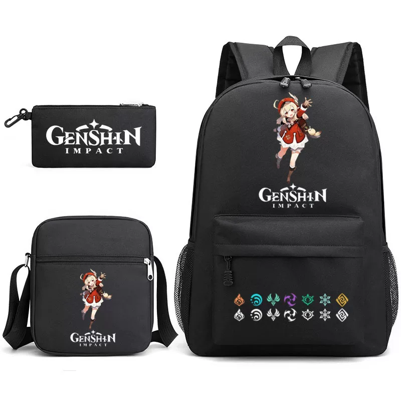 Genshin Impact, backpack, set, pencil case, one-shoulder bag, Amazon, 3 piece set