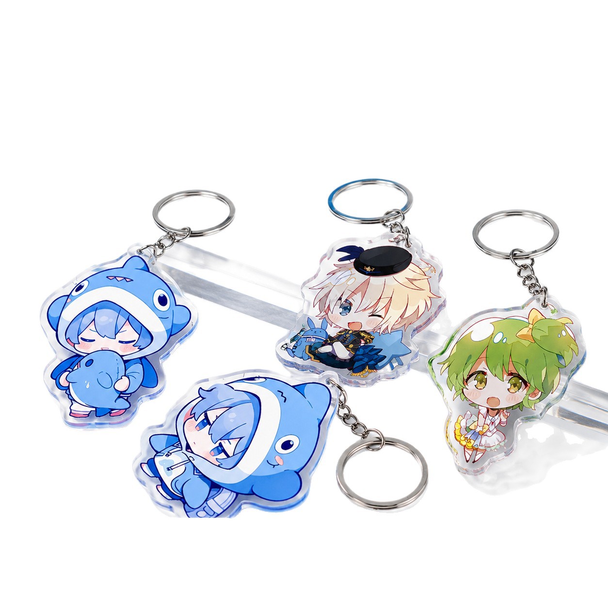 Keychain acrílico personalizado dibujos animados foto pareja diy doble cara personalidad imagen texto a granel personalizado colgante