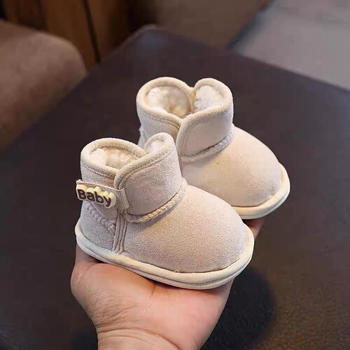 Snow boots for babies 0-1 years old, suitable for autumn and winter, unisex, warm and thick, for learning to walk, lined, 0-6-13 months, anti-slip