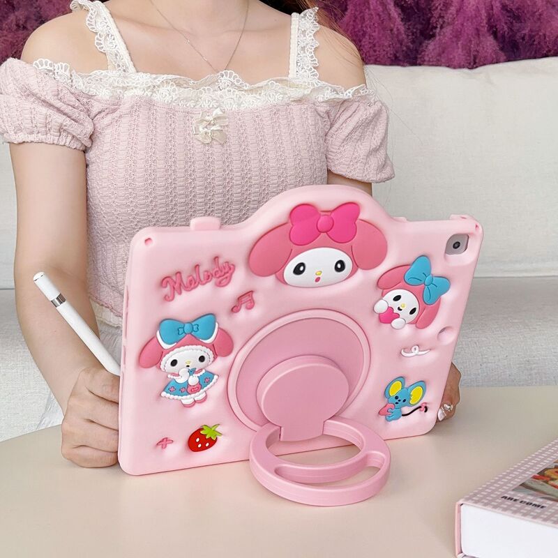2025 New iPad Pro Protective Case 10.2inch Rotation Cartoon iPad Air5 Tablet Case Silicone Suitable