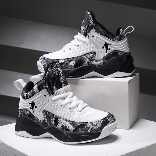 Spring New Unisex and Kids Sports Shoes, Mesh Leather Breathable Training and Casual Shoes, Boys' Basketball Shoes
