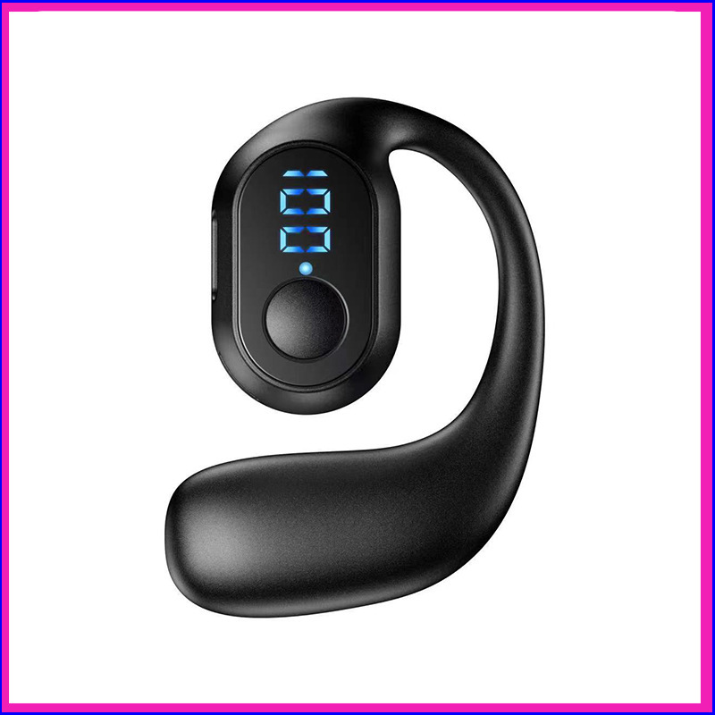 デジタルディスプレイ付き片耳掛け式Bluetoothヘッドセット、超長バッテリー寿命、ボタン式OWS、非インイヤー型、スポーツ用ワイヤレスヘッドセット|undefined