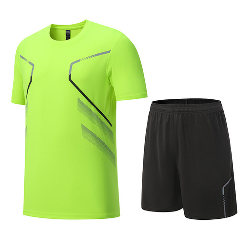  European and American Cross-border Sports Set Short-Sleeved Shorts Quick-Dry Football Training Wear Running Fitness Wear Casual Wear