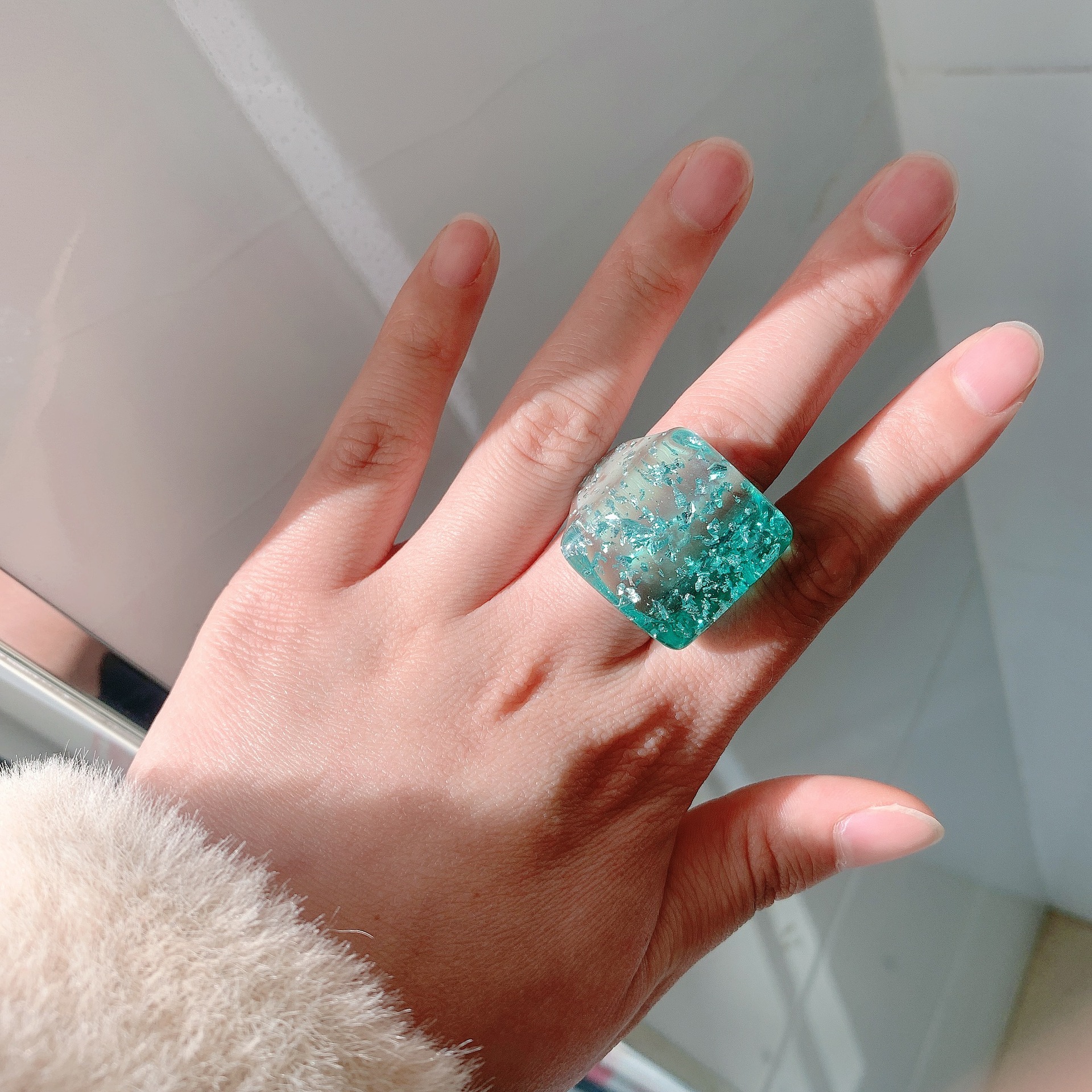 Hip Hop Stacking Resin Ring display picture 4