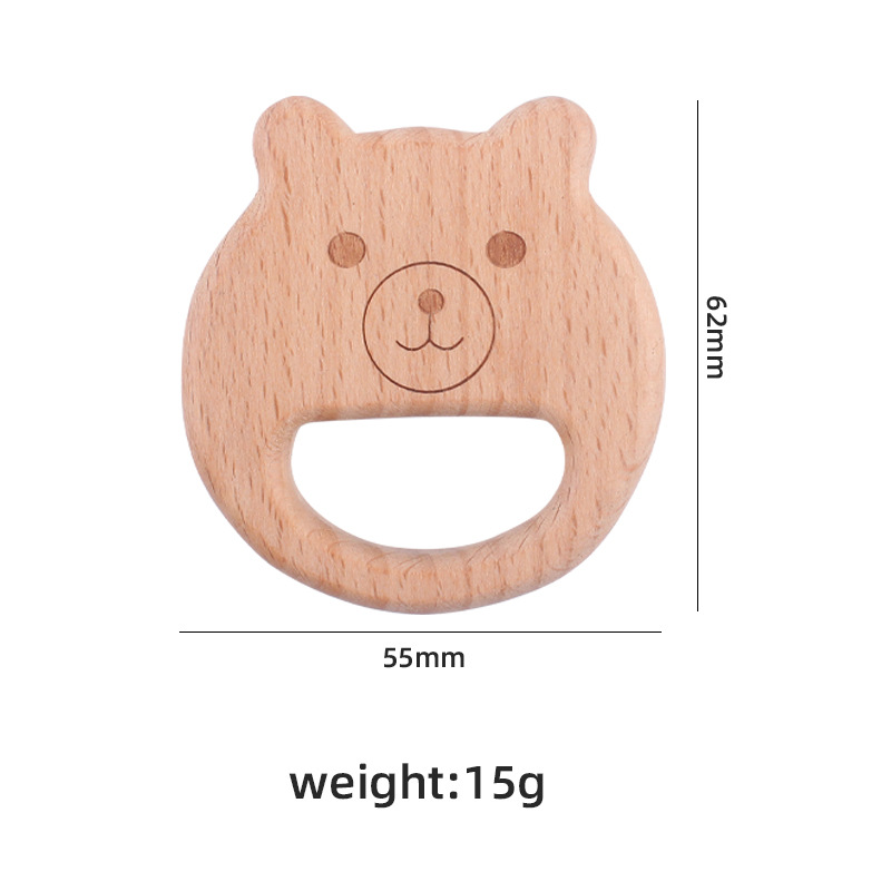 Nuevo bebé suministros de juguete de haya mordedor animal de dibujos animados gato aguacate girasol bebé molar teether