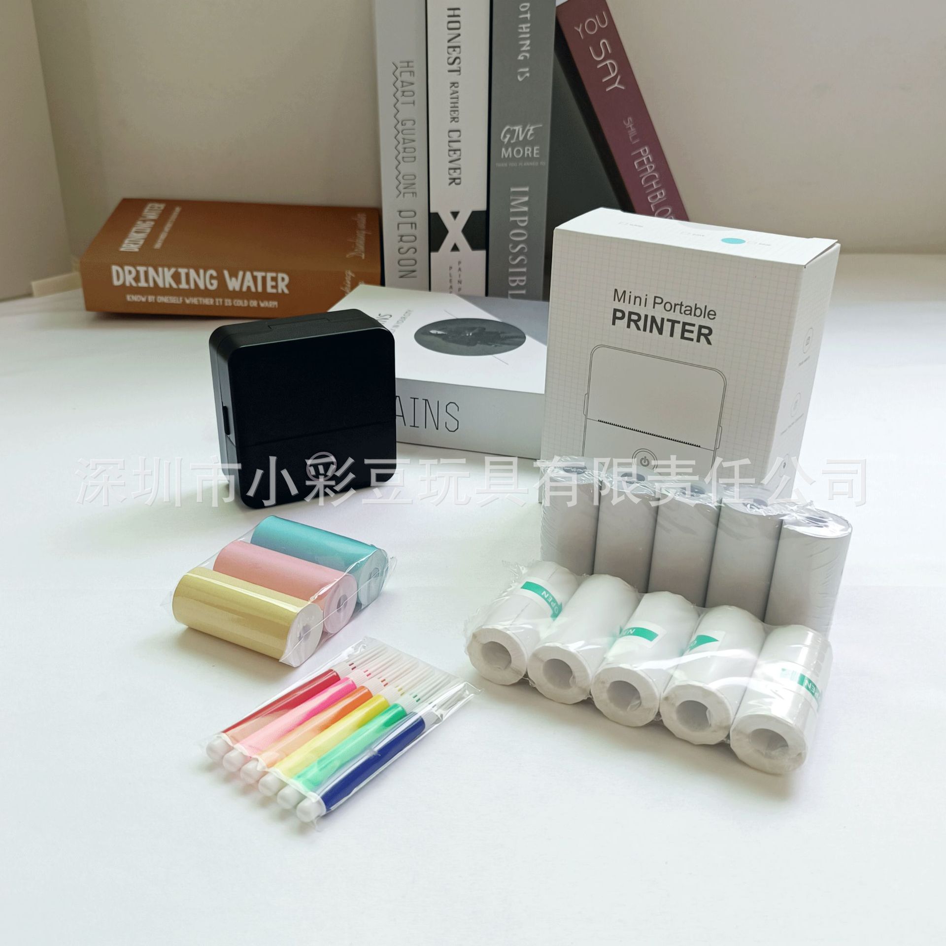 X6 black russian version + 5 thermal paper + 5 stickers + 3 colored paper + colored pens