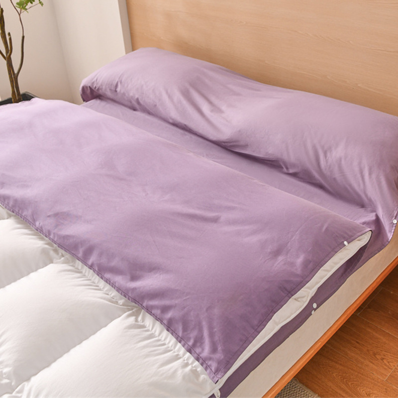 Saco de dormir sucio de hotel de algodón puro, sábana de viaje, funda de edredón, juego portátil de cuatro piezas para viajes de negocios