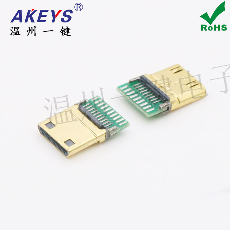 HDMI C male connector with PCB board